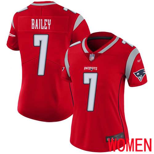 New England Patriots Football #7 Inverted Legend Limited Red Women Jake Bailey NFL Jersey->women nfl jersey->Women Jersey